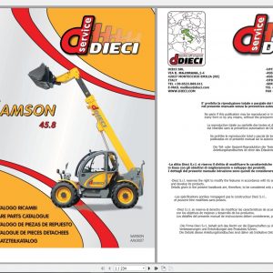 DIECI Samson 458 Spare Parts CatalogAXL0027 1