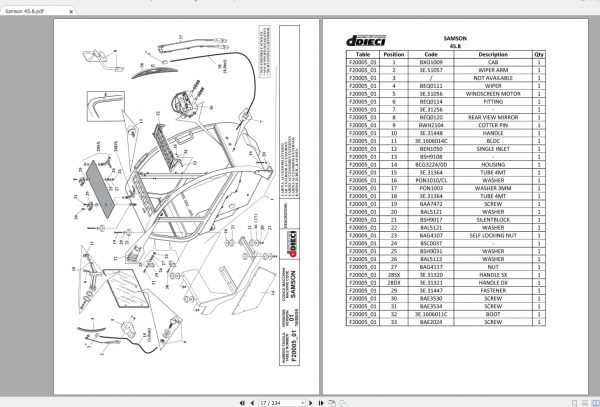 DIECI Samson 458 Spare Parts CatalogAXL0027 2