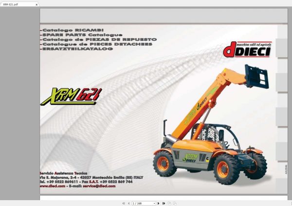DIECI XRM 621 Spare Parts CatalogAXL0046 1