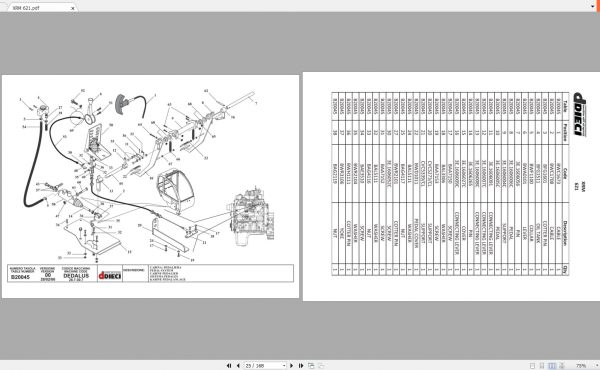 DIECI XRM 621 Spare Parts CatalogAXL0046 2