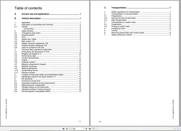 Dynapac Paver Finisher F141C Operation Maintenance ManualEN 2