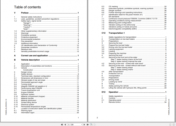 Dynapac Paver Finisher F2500W Operation Maintenance ManualEN 2
