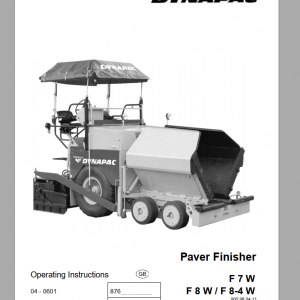 Dynapac Paver Finisher F7WF8WF8 4W Operating InstructionsEN 1