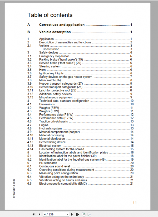 Dynapac Paver Finisher F7WF8WF8 4W Operating InstructionsEN 2