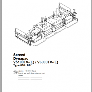 Dynapac Screed V5100TV EV6000TV E Operation Maintenance ManualEN 1