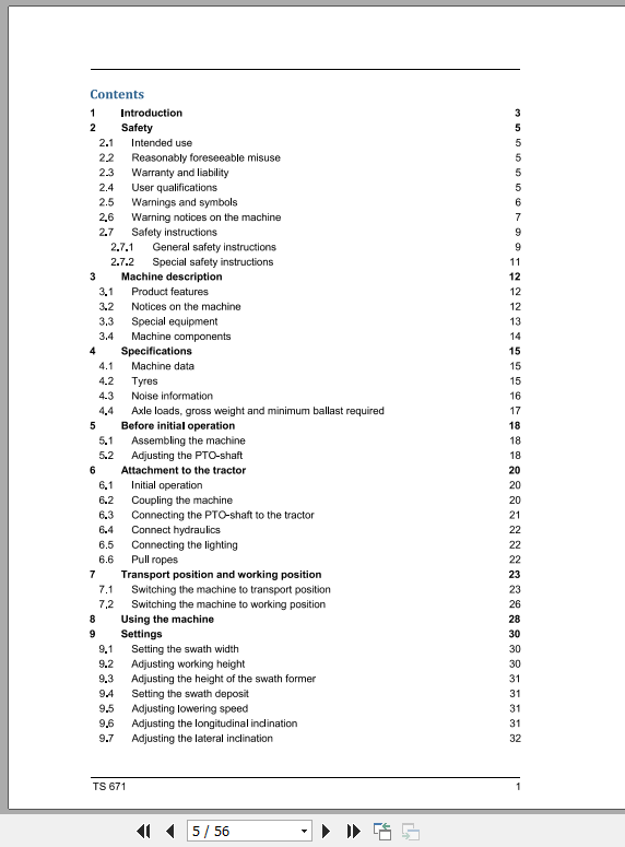 Fella EU JURAS TS 671 Operators Manual FEL12827405EN01 2