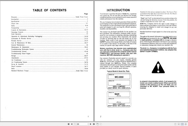 GEHL 2650 Self Propelled Mower Conditioner Operators Manual903923 2