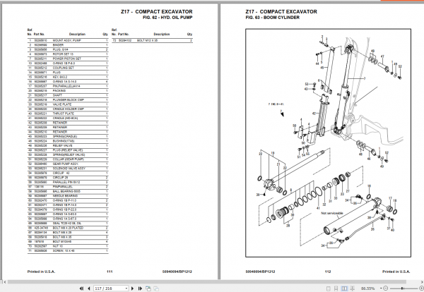 GEHL Compact Excavator Z17 Part Manual50940094 3