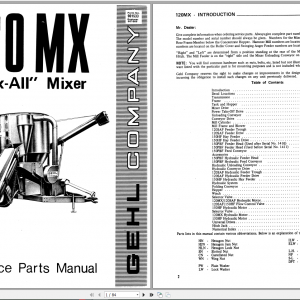 GEHL Mix All Mixer 120MX Service Parts Manual 1
