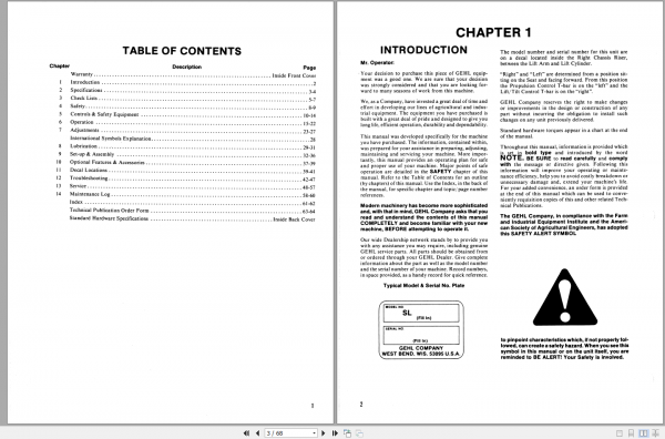 GEHL Skid Loader 4510 4610 Operators Manual903664 2