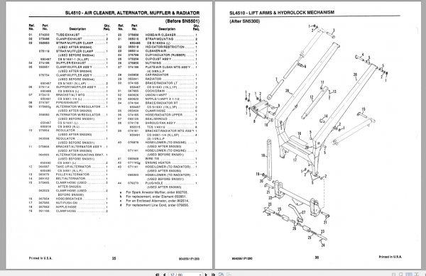 GEHL Skid Loader 4510 Service Parts Manual904059 3