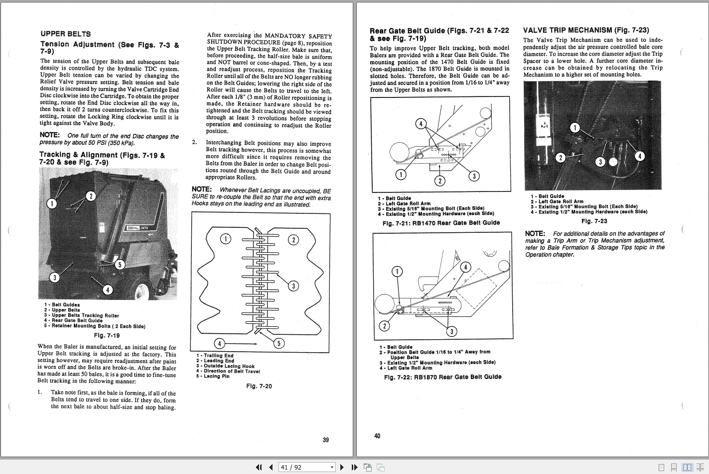 GEHL Variable Chamber Round Balers 1470 1870 Operators Manual_904578