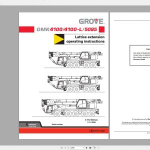 Grove Mobile Crane GMK5095 Operating instructions Maintenance Manual3