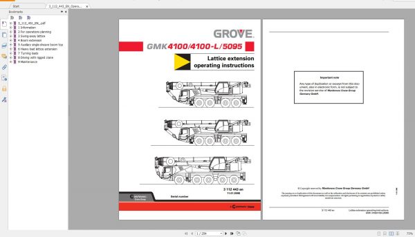 Grove Mobile Crane GMK5095 Operating instructions Maintenance Manual3