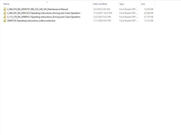 Grove Mobile Crane GMK5130 1 Operating instructions Maintenance Manual1