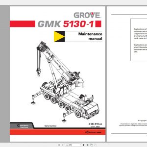 Grove Mobile Crane GMK5130 1 Operating instructions Maintenance Manual2