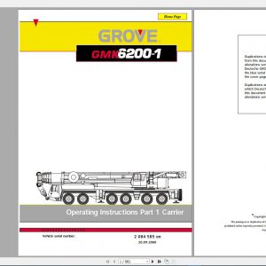 Grove Mobile Crane GMK6200 Operating instructions Maintenance Manual3