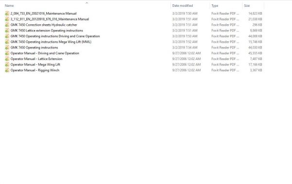 Grove Mobile Crane GMK7450 Operating instructions Maintenance Manual1