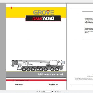 Grove Mobile Crane GMK7450 Operating instructions Maintenance Manual2