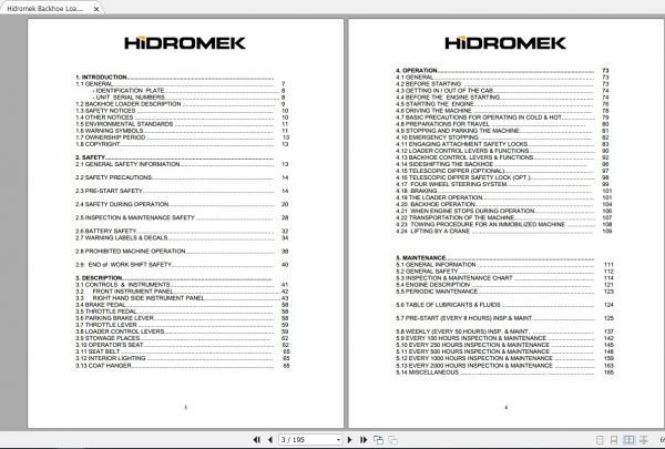 Hidromek Backhoe Loaders HMK102B102S Operating and Maintenance Manual 2