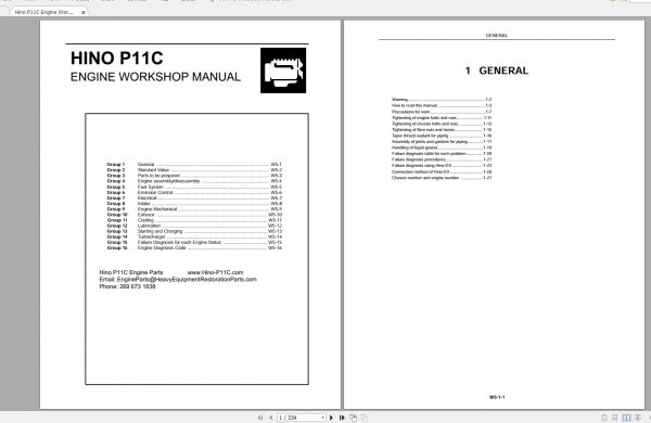 Hino P11C Engine Workshop Manual 1