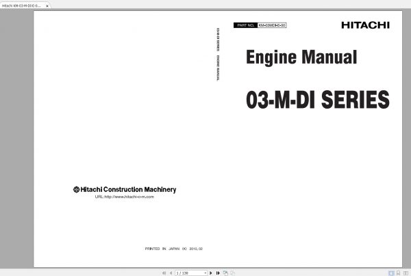 Hitachi KM 03 M DI E 00 Engine Manual 1