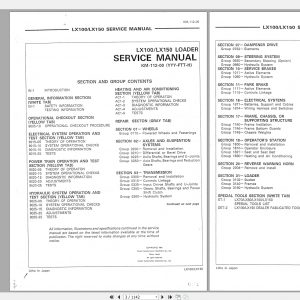 Hitachi Loader LX100LX150 Service Manual Schematics 1