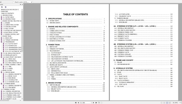 Hitachi Loader LX130160190230 7 Service Manuals Parts Catalog Schematics 2