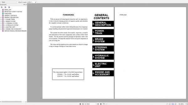 Hitachi Loader LX300LX450 7 Workshop Service Manual Schematics 1
