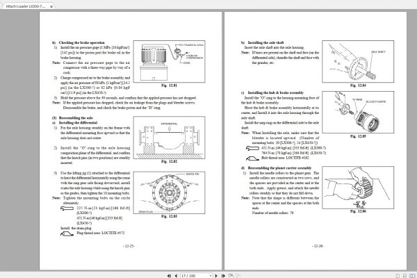 Hitachi Loader LX300LX450 7 Workshop Service Manual Schematics 3