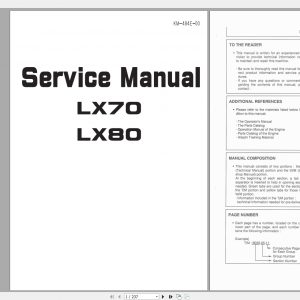 Hitachi Loader LX70LX80 2 Service ManualKM 484E 00 1