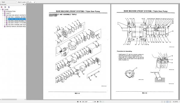 Hitachi Loader LX70LX80 5 KM 487E Workshop Service Manuals 2