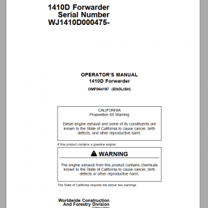 John Deere 1410D Forwarder Operator ManualEN 1