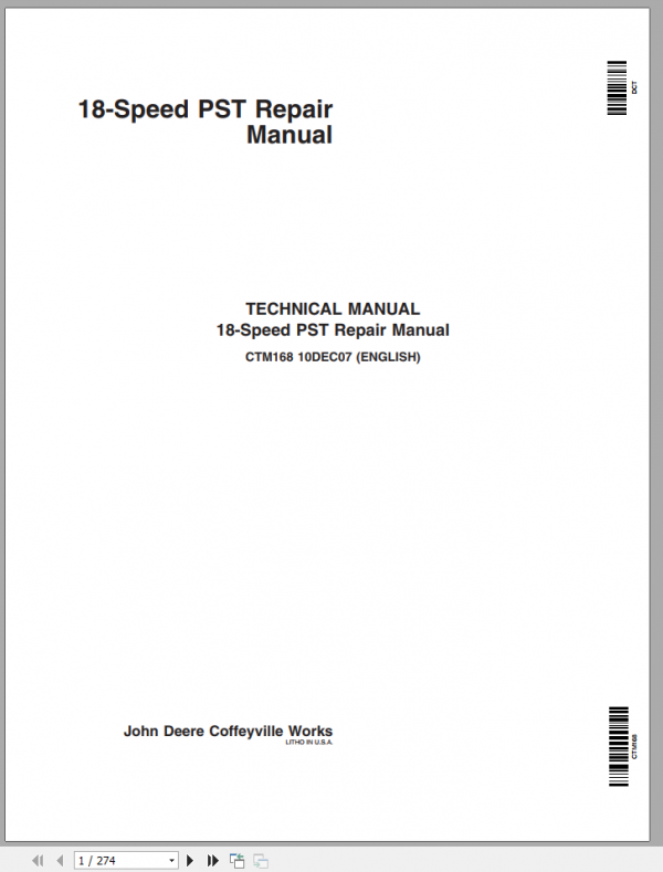 John Deere 18 Speed PST Technical Repair ManualEN 1