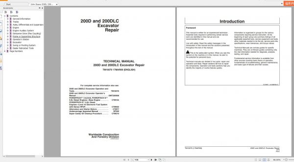 John Deere 200D 200DLC Excavators Repair Manual 1
