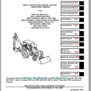 John Deere Backhoe Loader JD 410 Technical ManualEN 1