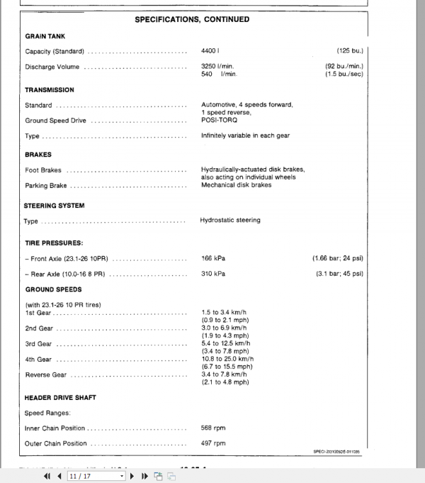 John Deere Combine 4425 Technical ManualEN 2