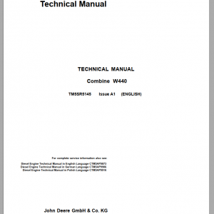 John Deere Combine W440 Technical ManualEN 1