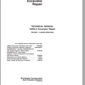 John Deere Excavator 160DLC Repair Technical ManualEN 1