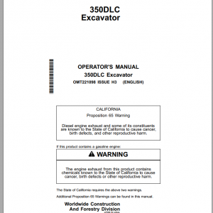 John Deere Excavator 350DLC Operators ManualEN 1