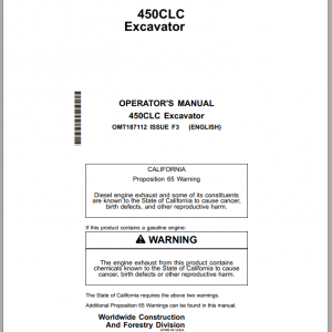 John Deere Excavator 450CLC Operators ManualEN 1