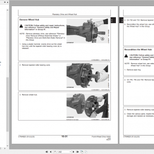 John Deere Front Wheel Drive Axles 730 733 740 745 750 Component Technical ManualEN 3