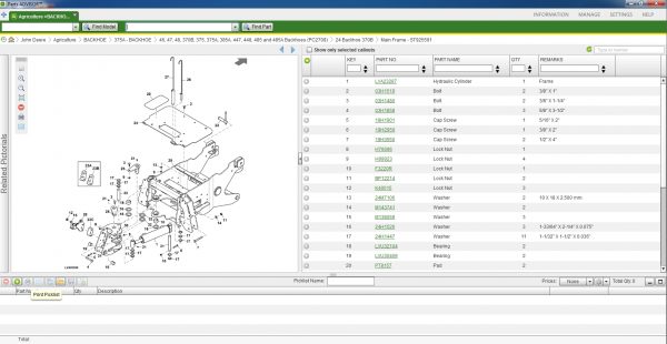 John Deere Hitachi Parts ADVISOR 7