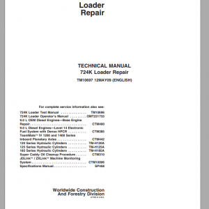 John Deere Loader 724K Repair Technical ManualEN