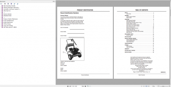 John Deere Pressure Whasher 3000 Operators ManualEN 2