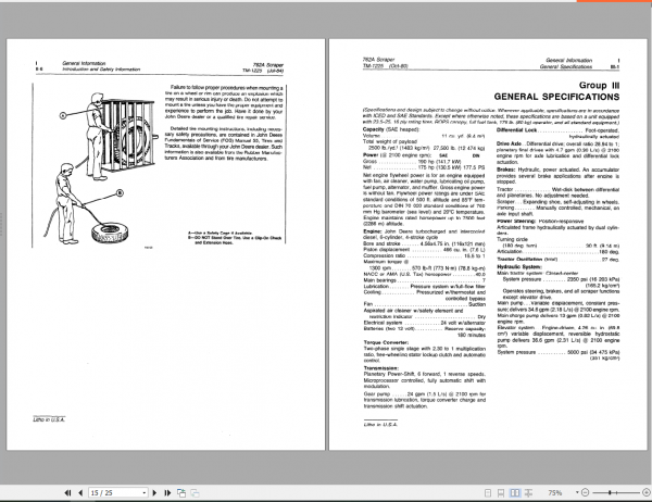 John Deere Scraper 762A Technical ManualEN 3