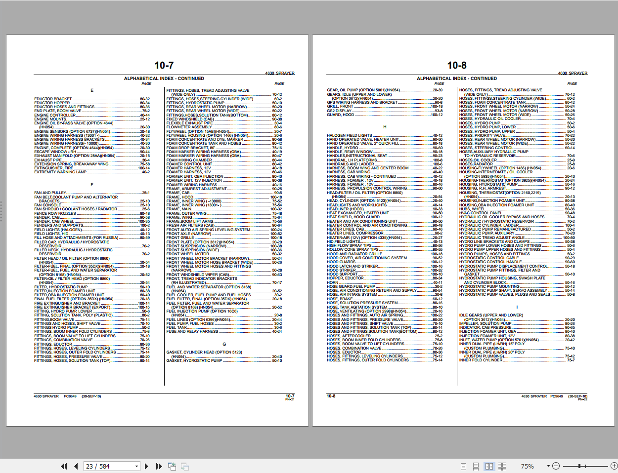 John Deere Sprayer 4630 Parts Catalog_EN
