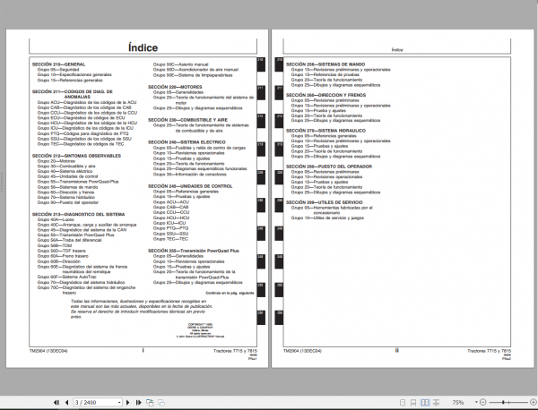 John Deere Tractores 7715 7815 Technical ManualES 2
