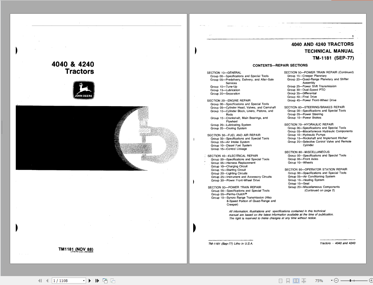 John Deere Tractors 4040 4240 Repair ManualEN 1