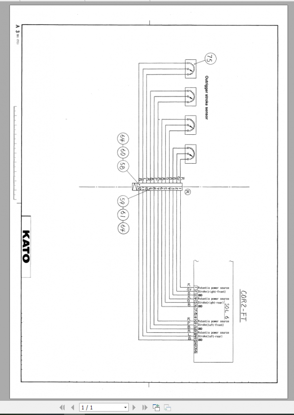 Kato Rough Terrain Crane SR 250 Hydraulic Diagram 1